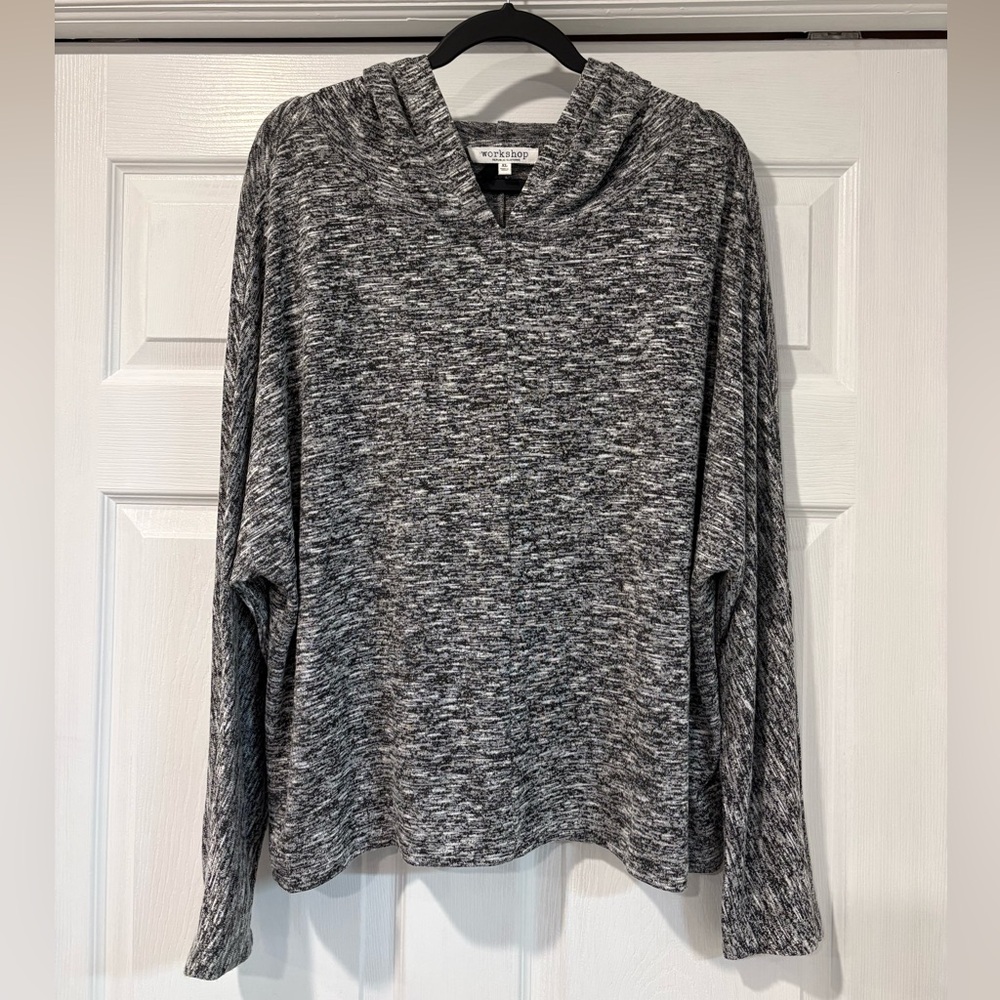 Workshop Republic Clothing Black and White Lightweight Hoodie